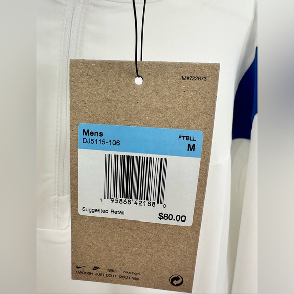 NWT Nike Jacket Mens White Football Coach Sideline Vented 1/4 Zip - Picture 5 of 5